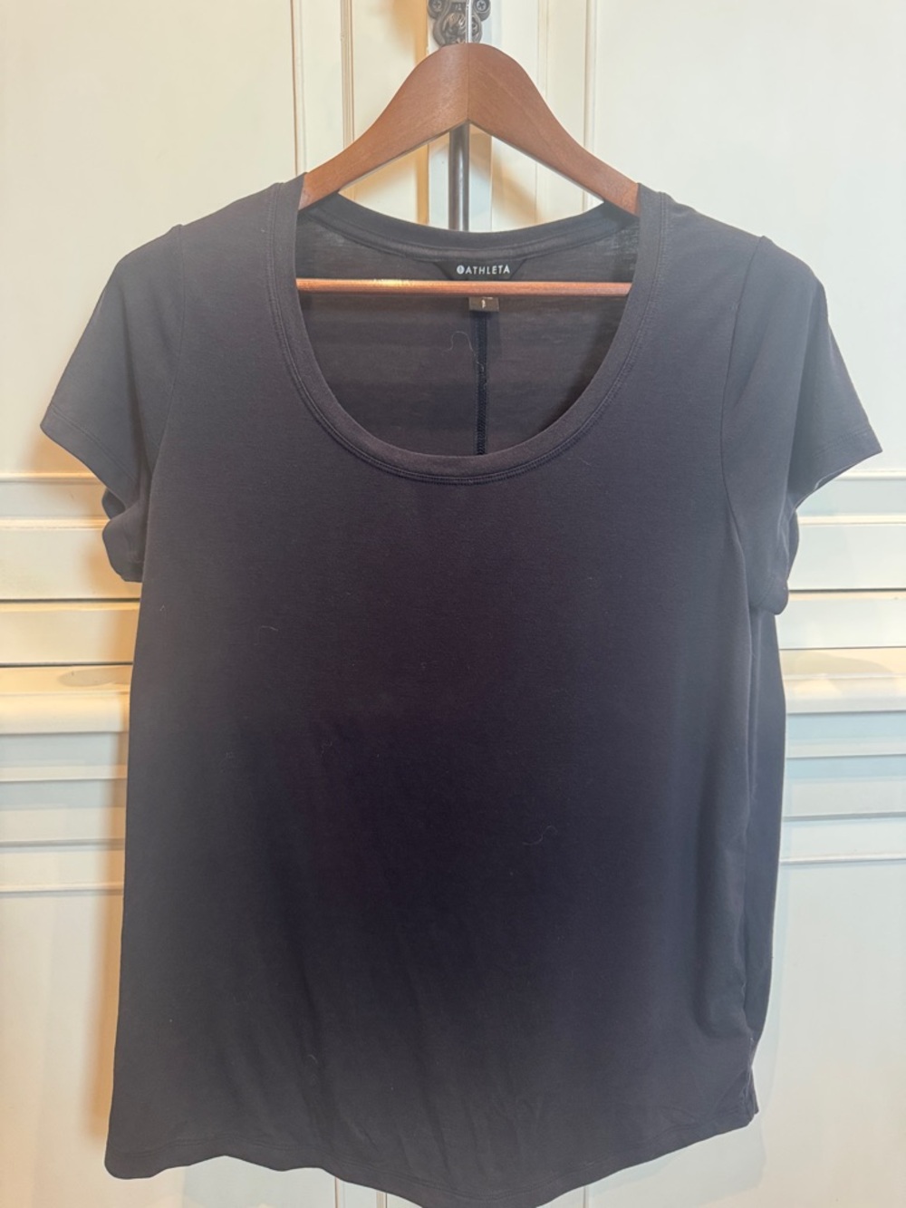 Athleta Black Scoop Neck Short Sleeve Tee